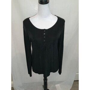 Chico's Travelers size 1 Medium Black  L/S 5 button top